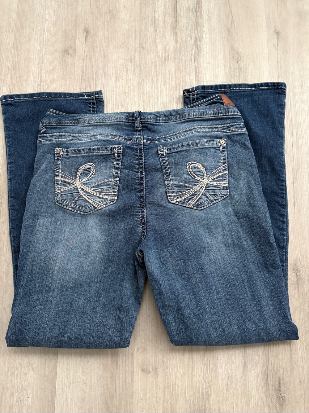 Wallflower Dark Blue Boot Cut Jeans with Embroidered Back Pockets